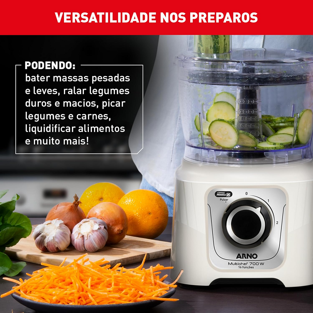 Multiprocessador de Alimentos Arno MP62 16 em 1 700W Marfim, , large image number 3